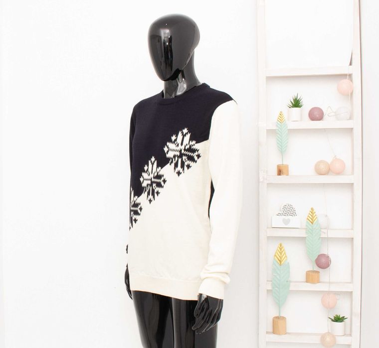 Scotch & Soda мъжки пуловер от 100% вълна синьо и екрю L