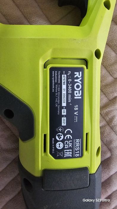 Ferăstrău sabie Ryobi RRS18 cu acumulator 4 Ah Li-Ion 18 V
