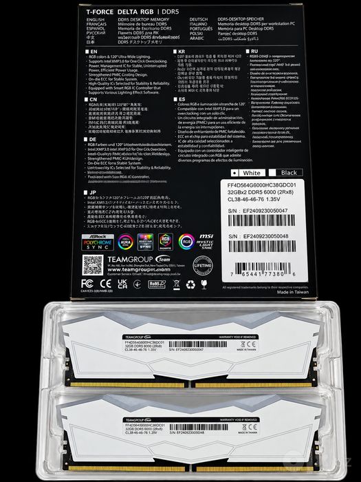 64gb ddr5 6000Mhz T-Force Delta RGB 2x32gb CL38.