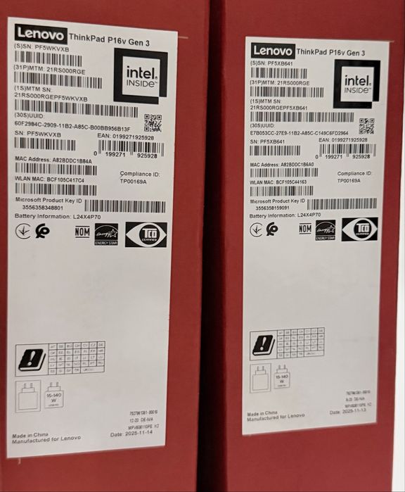 НОВ ThinkPad P16v Gen 3/64GB DDR5/Ultra 7 255H/RTX PRO 2000 8GB