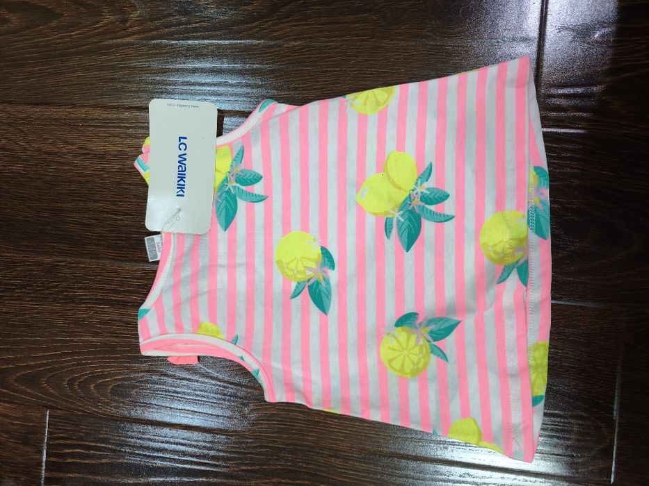 Яркая летняя майка LC Waikiki с лимонами (6-9 мес)