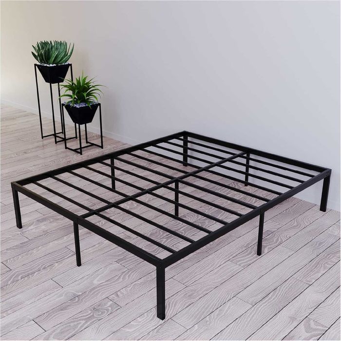 Cadru metalic pat Dreamzie 135 x 190 cm, inaltime 36 cm, negru