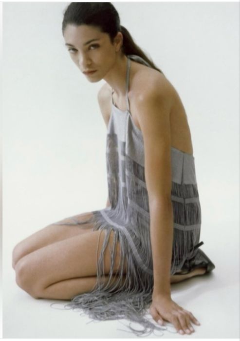 Rochie party Zara , noua, XS, gri argintiu cu franjuri