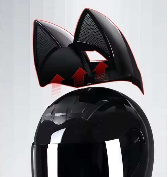 Мотошлем кошка женский мотоциклеиный шлем каска защитный защита