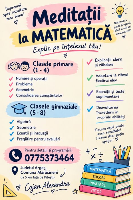 Meditații la matematică (clasele gimnaziale si primare)
