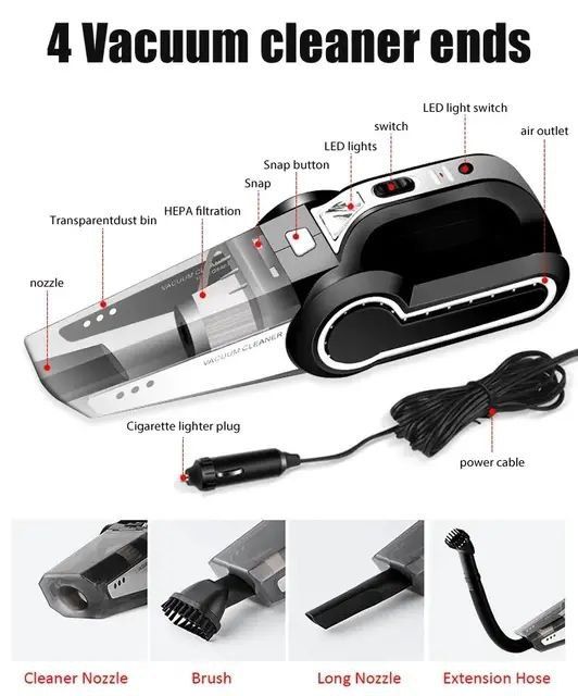Автомобильный пылесос Grikey 4 в 1