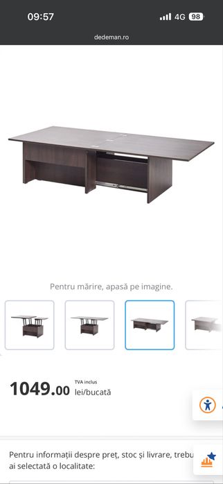 Masa cafea extensibila