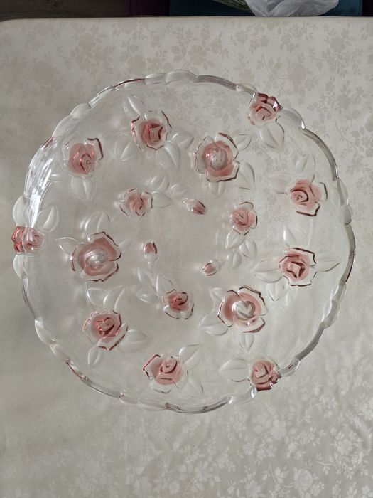 Блюдо жаропрочное с розами 34 см, глубина 5 см