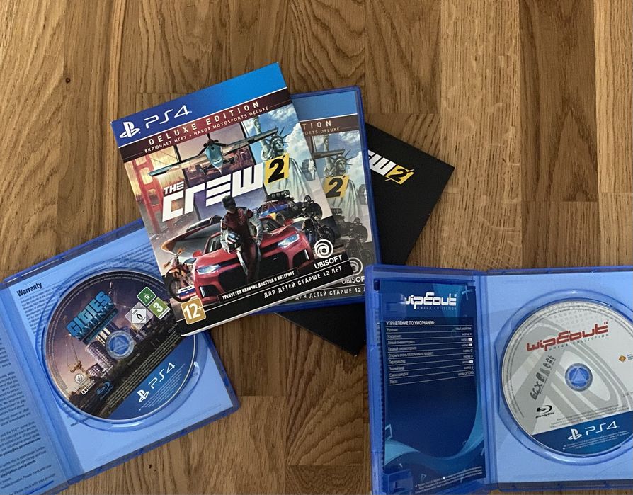 Игры на PS4, the crew 2, cities skylines, wipeout