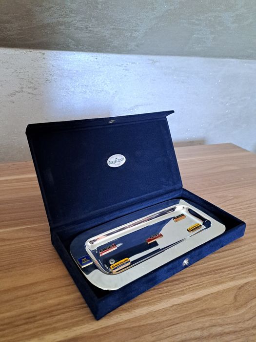 Tavă argint masiv 808 Airargenti Torino – cadou corporate CNH / New Ho