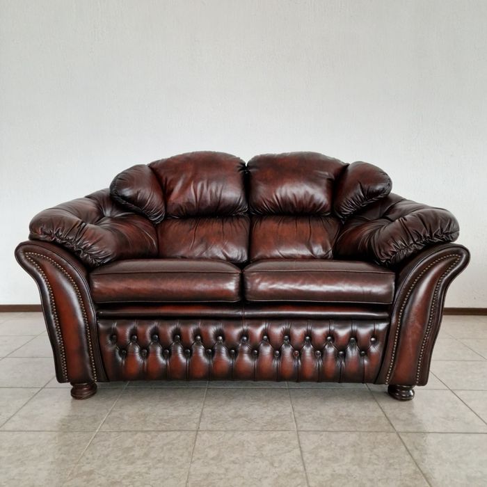 Кожена холна  гарнитура Честърфийлд Chesterfield
