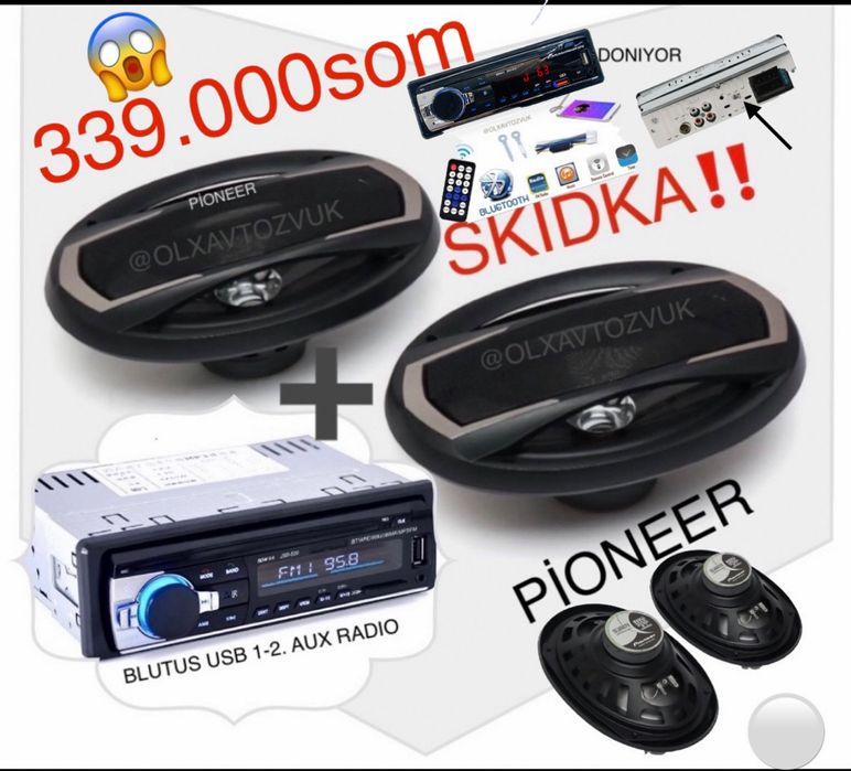 Gentra mini mafon keldi pioneer rul pultli usb blutus aux radio