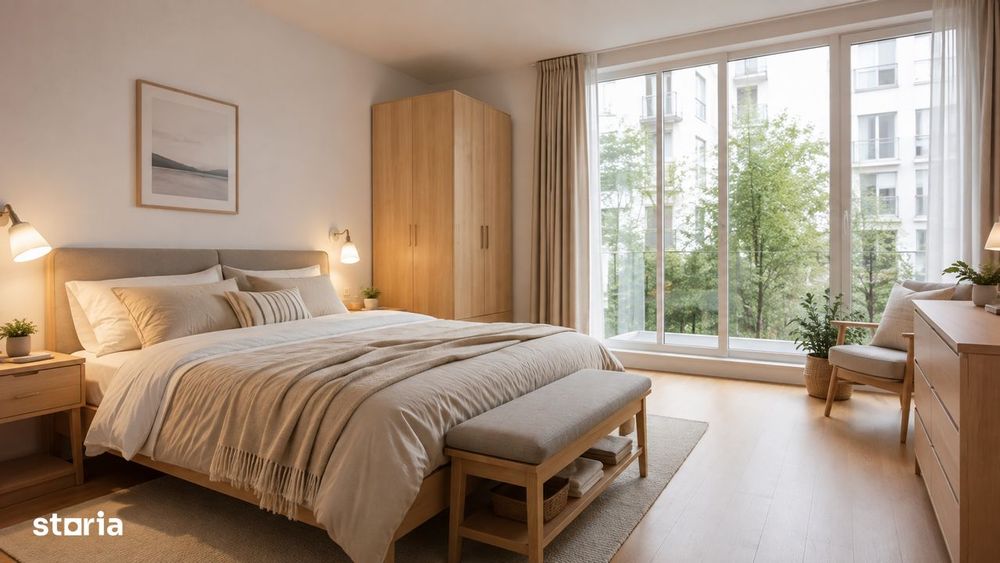 Apartament cu 2 camere, decomandat, proiect cu piscina si spatii verzi