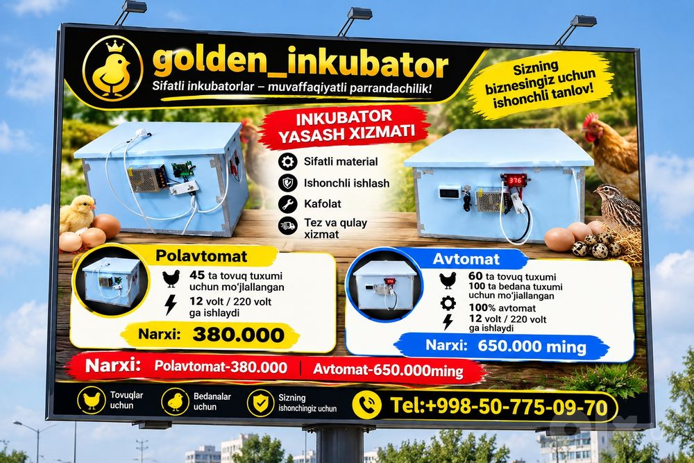 Zakazga inkubator yasab beramiz