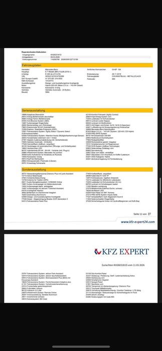 Mercedes E300de  w213 (213.216) An 2019 Hibrid Motor 2.0Cdi Avariat / Acte Germania