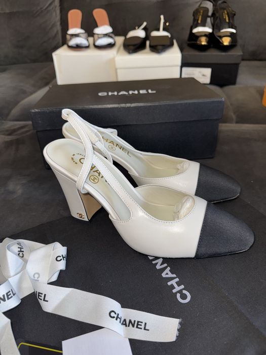 Pantofi Chanel Slingback- piele naturala/marime 39/full box