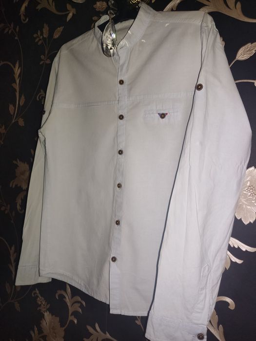 Стильная европейская мужская рубашка,натуральный материал Нанка