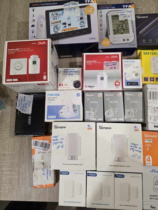 Голяма селекция смарт home устройства, термостати, релета, метеостанции и камери