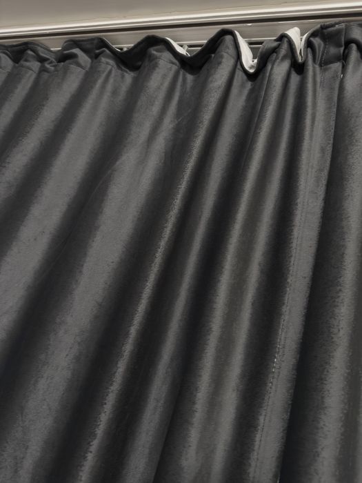 Шторы графит велюр блэкаут