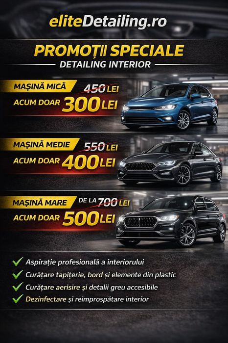Curatare interior injectie/extractie, abur Detailing auto interior