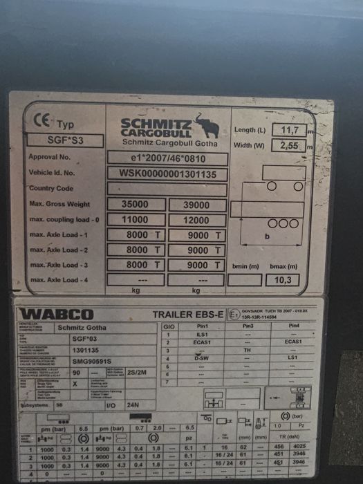 Semiremorca Schmitz, bena cereale