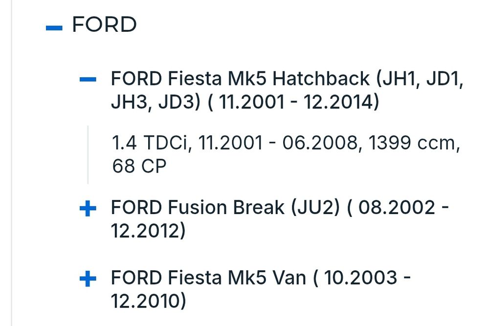 Kit ambreiaj pentru FORD FIESTA, FUSION mașini până în 2014