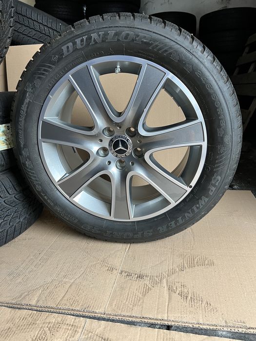 Jante NOI originale Mercedes S classe 18 inch’ + anvelope iarna nefolosite  245/50/18 , Dunlop , 8 mm !