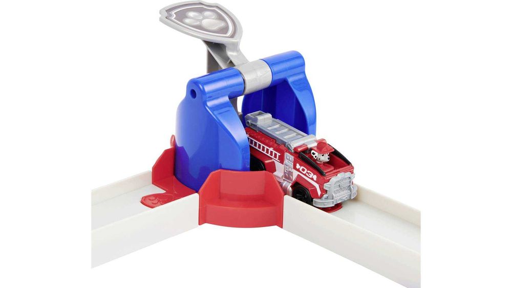 Paw Patrol Комплект с писта за игра  с 2 изстрелвачки метална количка