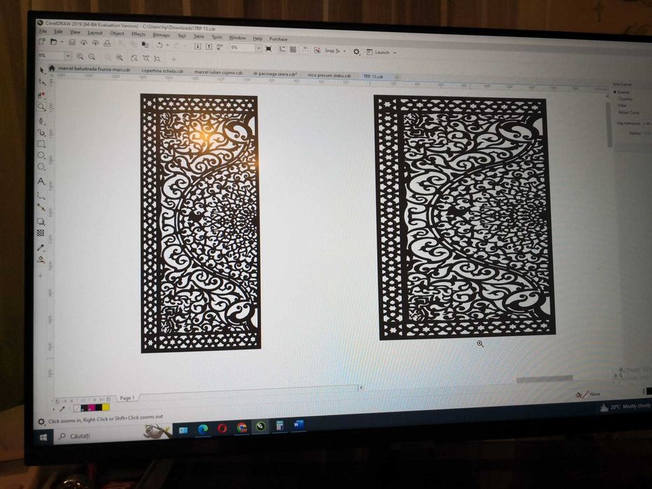 plasma, laser desene, dupa modelul clientului, pentru debitare CNC