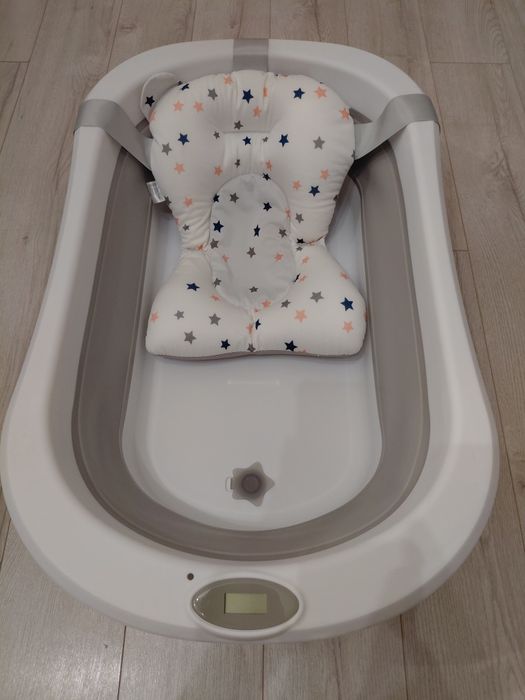 Cadita bebe cu suport, cadita de baie, pliabila, cu pernuta