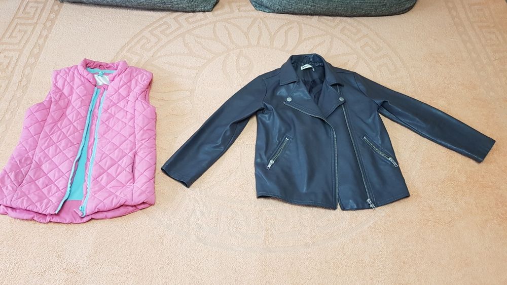 Кожаная курточка Koton kids и безрукавка Lc Waikiki на 7-8 лет