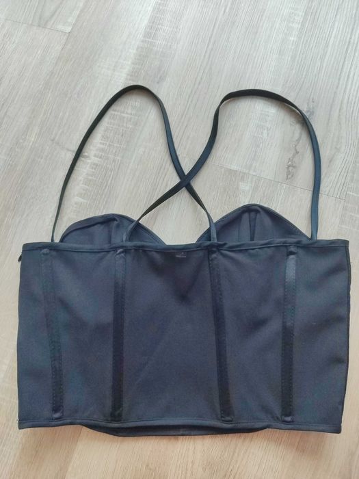 Черен сатенен корсет Zara