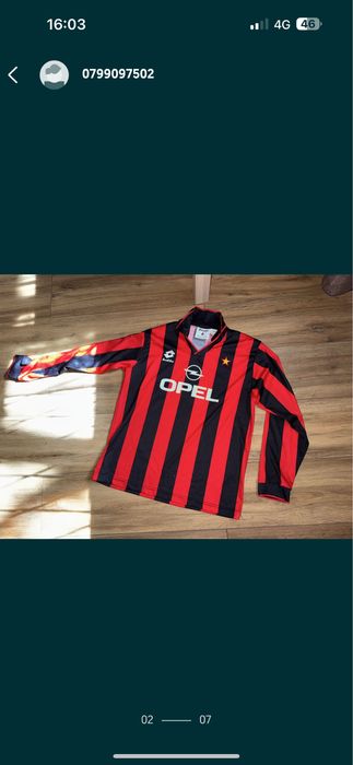 Bluza AC Milan Home Kit 1997-1998 Originala Lotto De Colectie