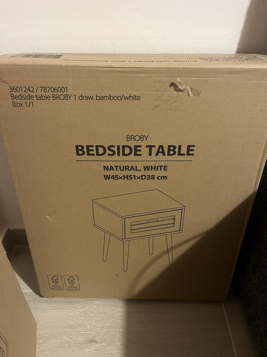 Noptiera Brody Jysk bambus alb