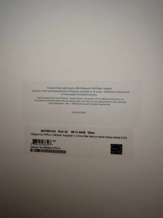 iPad Air wi-fi 64GB Silver