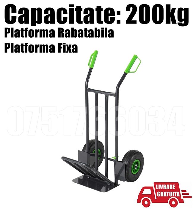 Liza Carucior Platforma Rabatabila 200kg Saci Butoi LivratGratuit SM