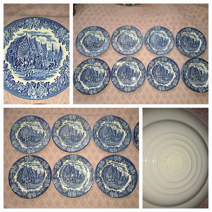 set farfurii portelan englezesc Royal Tudor Ware Woodland Unicorn