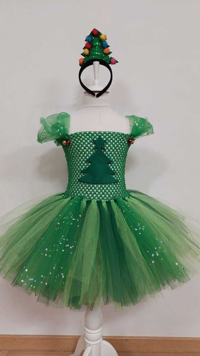 Rochita TUTU brad bradut verde serbare iarna Craciun