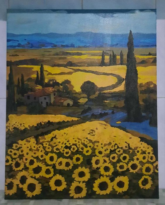 Отличный Подарок НОВАЯ Картина Природа в Деревне 40 см х 50 см