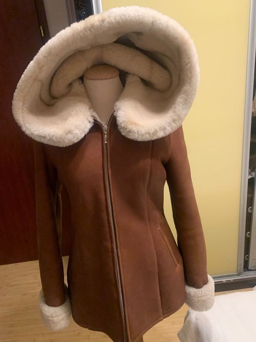 Cojoc shearling BILGIN’S cu gluga mare - piele miel, marimea M