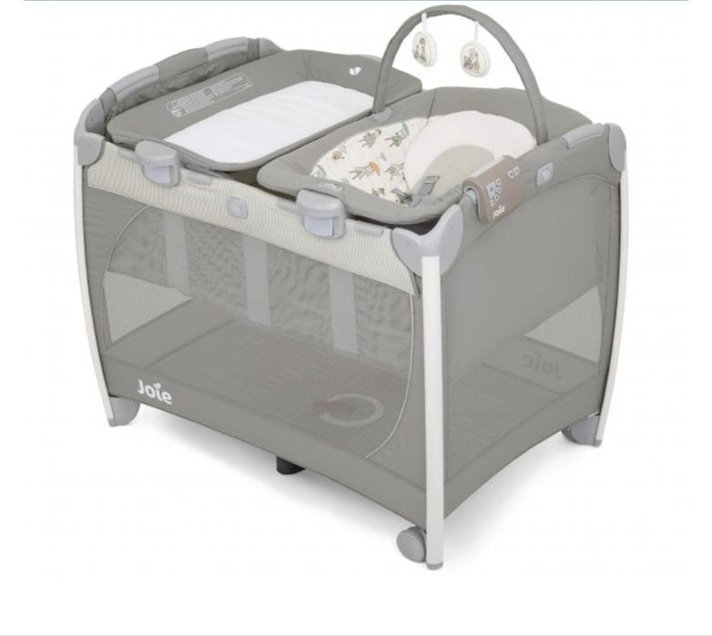 Pătuț bebeluși  Joie+masa infasat+bouncer cu vibratii sunete