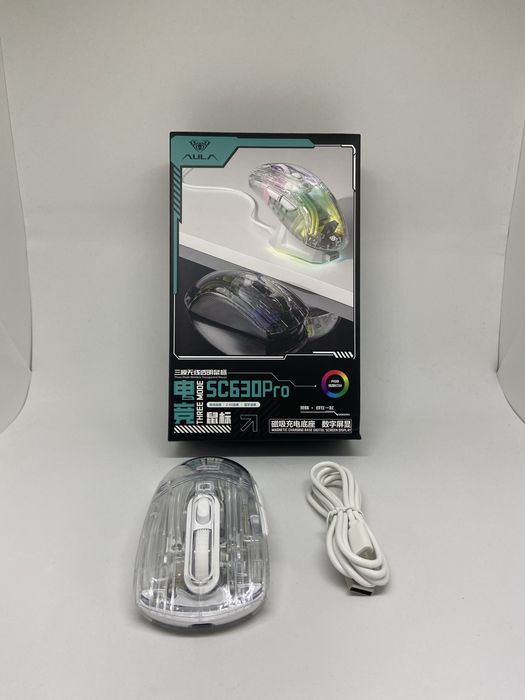Mouse Gaming Wireless AULA SC630 Pro RGB cu stație de încărcare – Nou