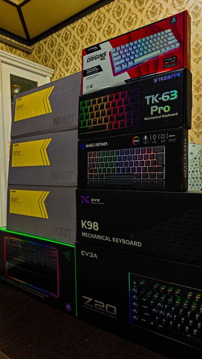 НОВЫЕ! Продам механическая клавиатуры RAZER, HyperX, АОС, EVGA, Kitcom