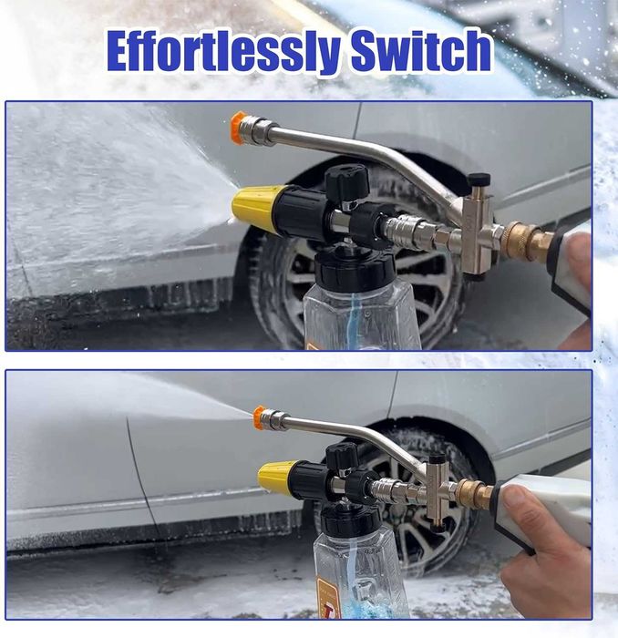 НОВ! Двоен конектор за пяна и дюза за водоструйка, 1/4" Quick Connect