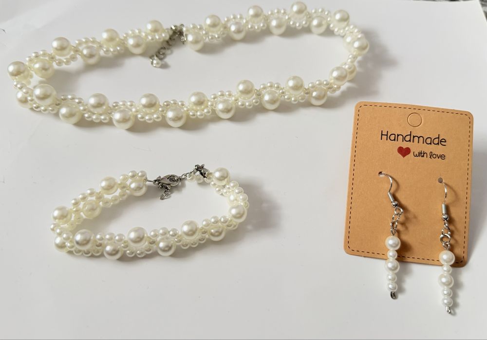 Set bijuterii bratara+colier+cercei,  facut numai pe comanda!