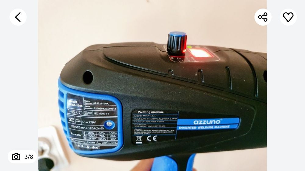 Aparat Pistol inverter sudura, aparat MMA, Azonno, produs Nou