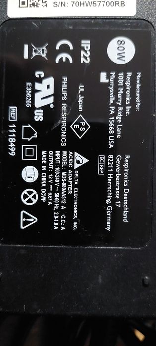 Alimentator la priza ,tensiune 12v cu 6.67A ,80w