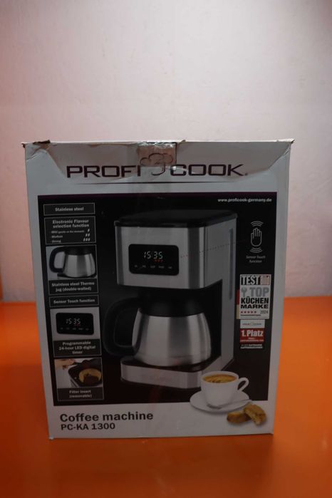 Кафемашина ProfiCook, 1.5 литра, прибл. 12-14 чаши кафе, 3 степени на интензитет, градуирана стъклена кана, миещ се филтър, защита против прокапване
