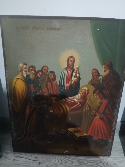 Icoane rusesti din anii 1880 pictura pe lemn.