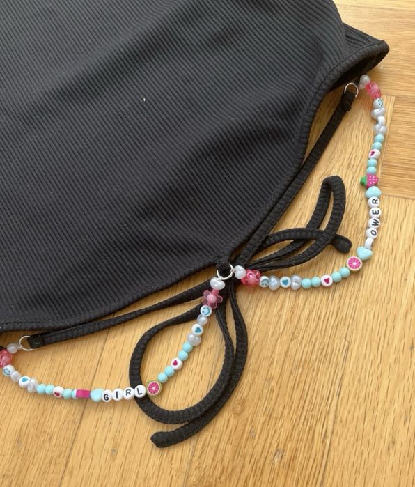 Къса блуза/ кроп топ с връзки